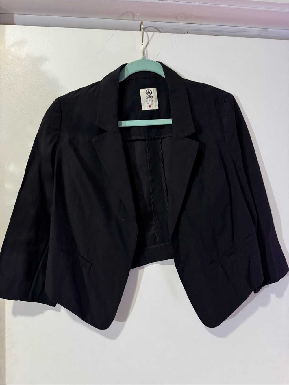 EVER Black Cropped Blazer Jacket for Women Size Small